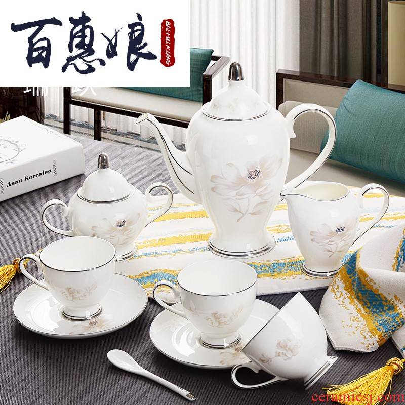 (niang between example tangshan ceramic coffee set suit villa, ceramic coffee set of coffee pot of coffee cup of tea