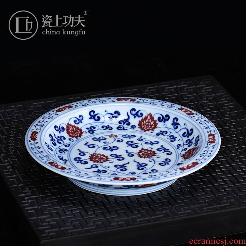 Porcelain on kung fu manual hand - made youligong pot bearing jingdezhen ceramic tea set high - end tea tray compote saucer