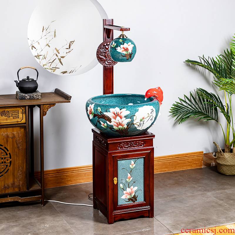Jingdezhen ceramic cabinet demand goldfish tank be born feel sea cylinder porcelain jar home sitting room porch fish bowl