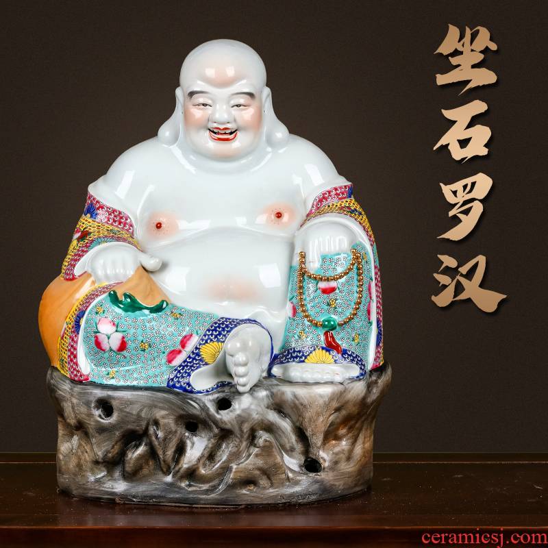 Jingdezhen ceramics craft arhat statues of Buddha temple consecrate the lobby living room home furnishing articles