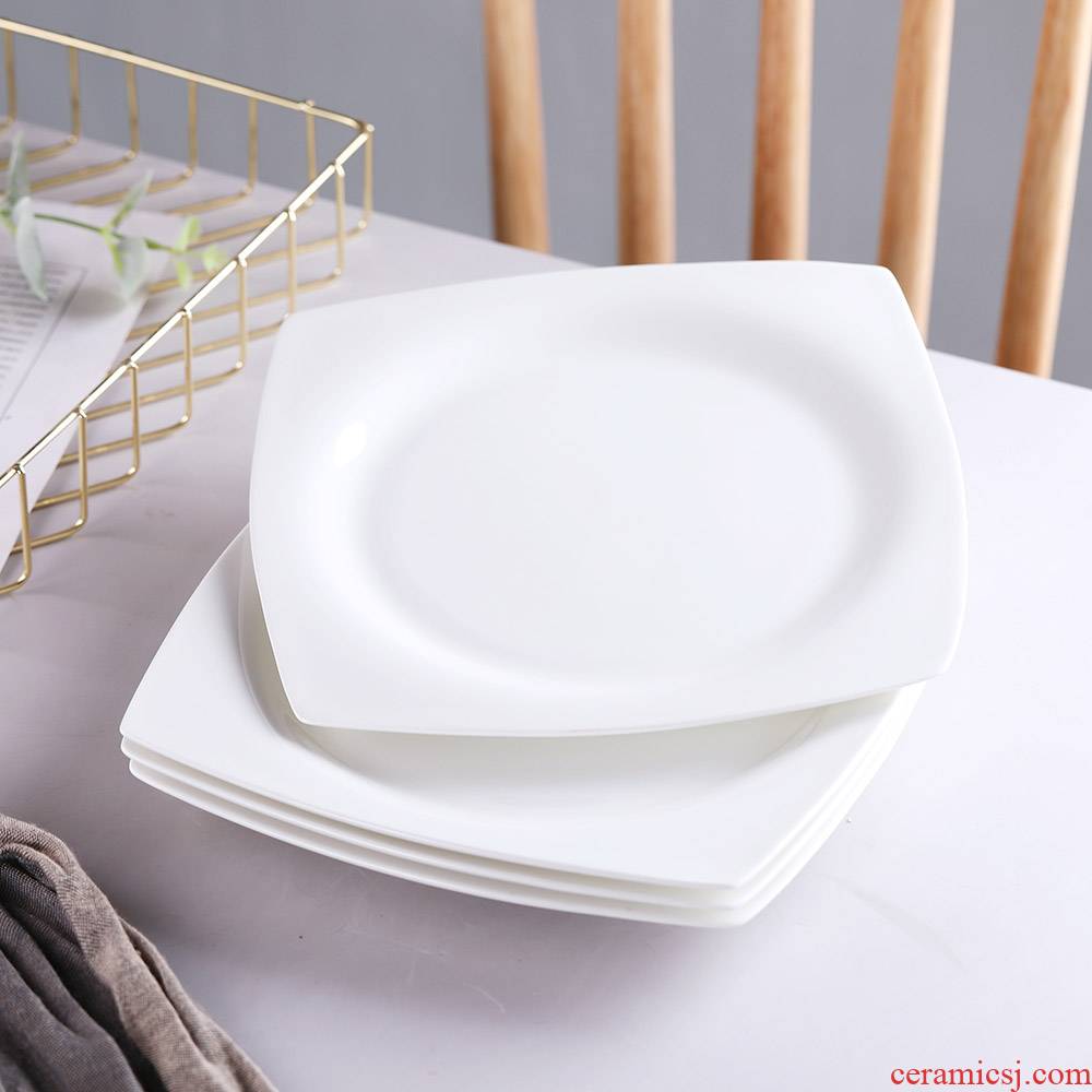 Jingdezhen ceramic plate household 2021 new creative dish square cooking dish dish 10 white ipads China