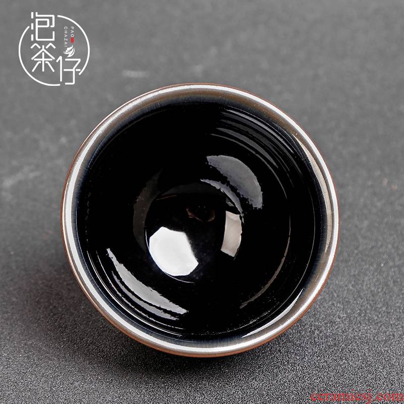 Jianyang built light tea masters cup expressions using black porcelain glaze sharply beam light cup single cup tea cups ceramic bowl