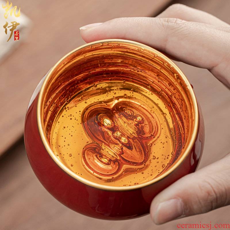 Concept of gold mountain meditation master cup cup kung fu tea cups tire iron ceramic sample tea cup jinzhan cup high - grade tea cup