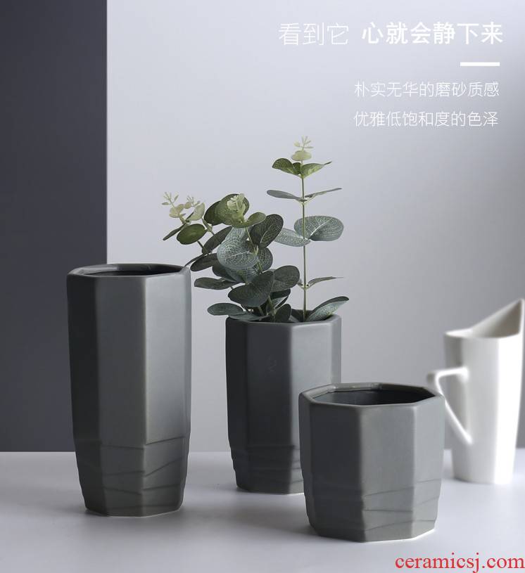 Contracted ceramic plant the flower, flower implement frosted inferior smooth vase flowerpot modern European lucky bamboo water raise flower arrangement