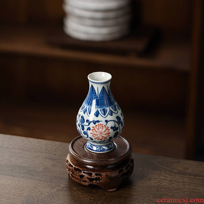 Mahogany round the teapot tank stone Buddha chicken wings wood, stone, solid wood vases, flower pot base bracket furnishing articles