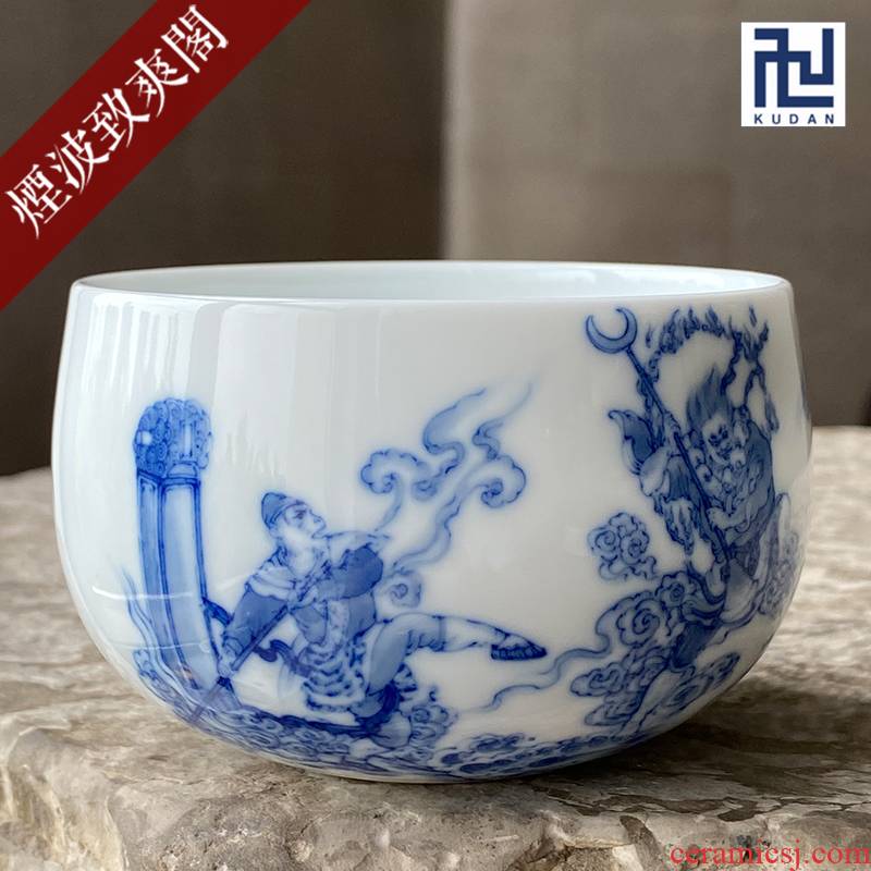Jingdezhen nine burn hand - made porcelain nine paragraphs furnace type experienced war quicksand river cup cup