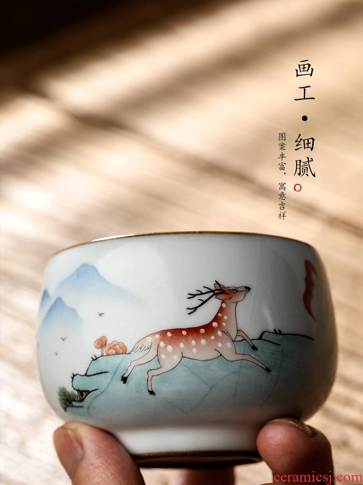 Jingdezhen pure manual your up kung fu tea master cup single CPU hand - made ferro, sample tea cup single ceramic cups