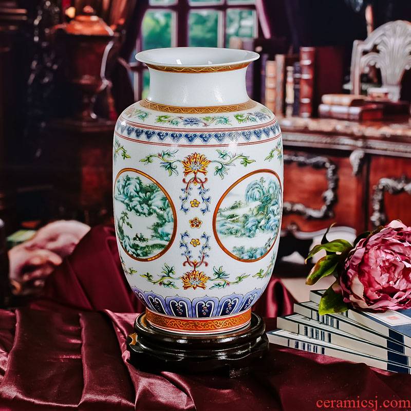 Jingdezhen porcelain enamel pastel colored idea gourd vases, ceramic vases, flower adornment that occupy the home furnishing articles arts and crafts