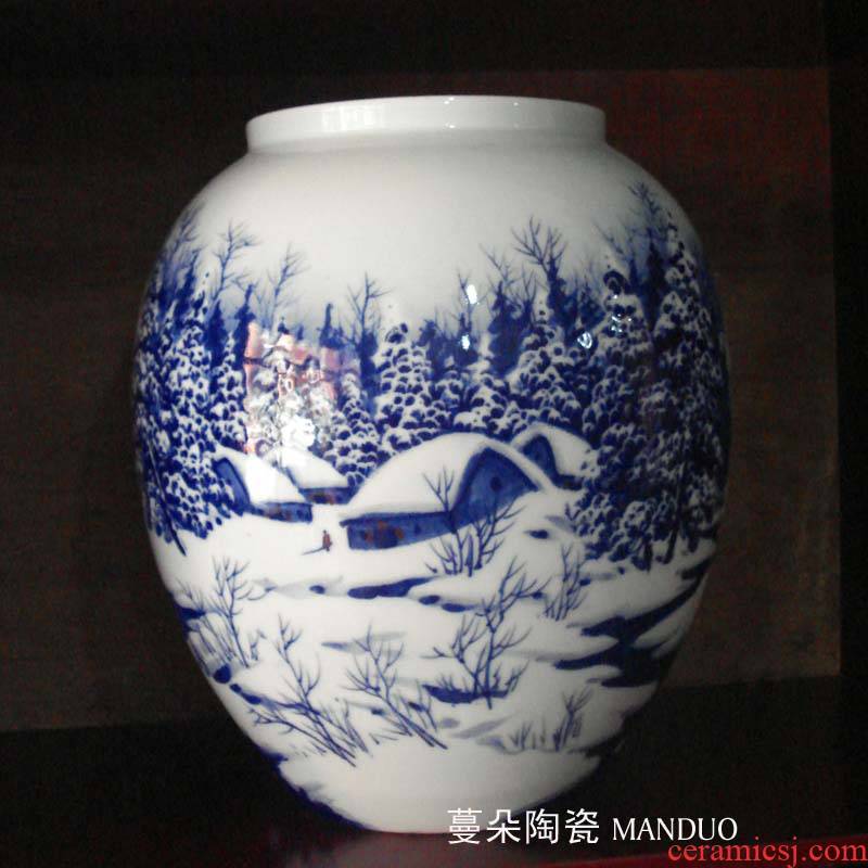 Jingdezhen painting jing ya meditation romantic snow porcelain vase porcelain picture painting snow vase