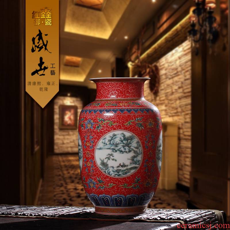 Archaize of jingdezhen ceramic vases, flower implement receptacle furnishing articles live mesa enamel vase Chinese style classical process
