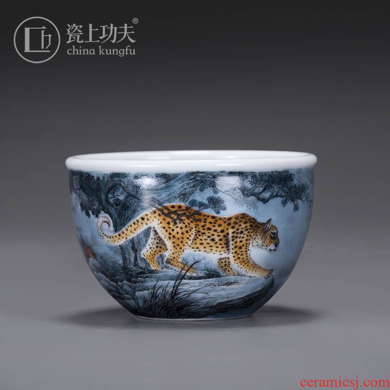 Porcelain jingdezhen ceramic sample tea cup by hand on kung fu master cup single cup men 's high - end large cups of tea
