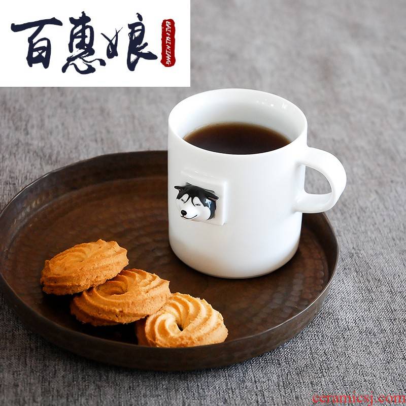 The Original design (niang husky card hole mark cup second network, red dog, ceramic coffee cup gift