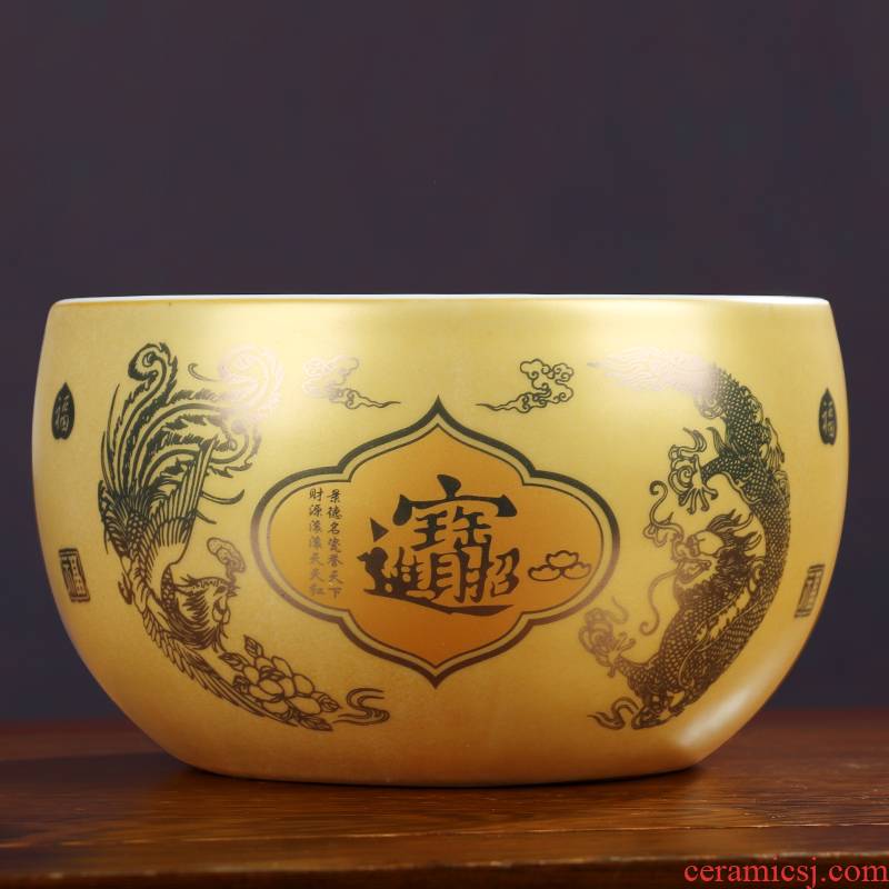 Cornucopia golden place of the sitting room of Chinese style household wine red tank jingdezhen ceramics decoration
