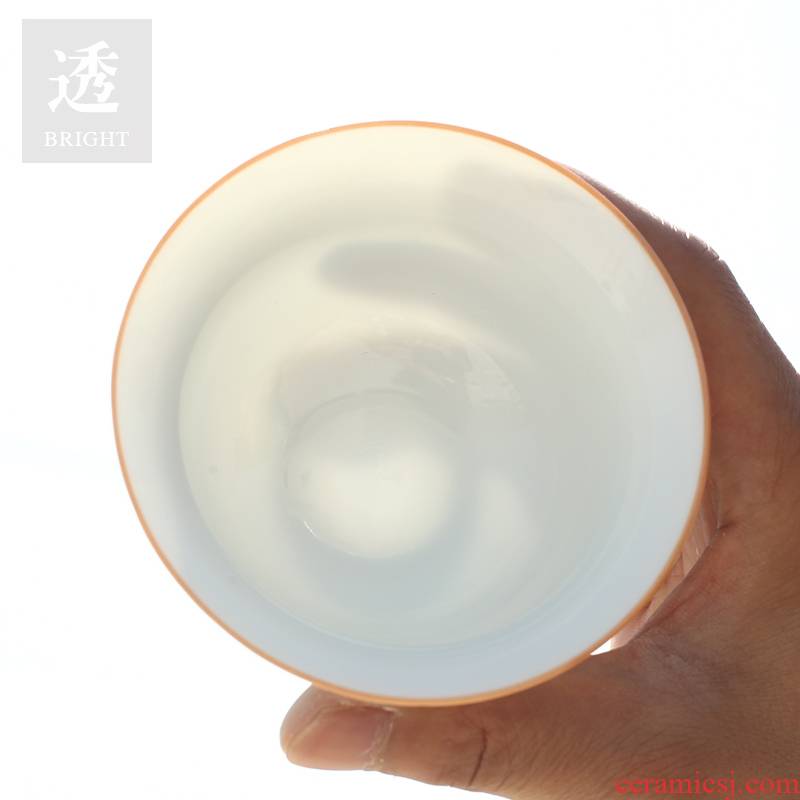 Qiao mu white porcelain tureen kung fu tea tureen large ceramic cup sweet white porcelain glaze three bowl to bowl