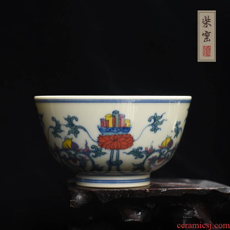 Yihong maintain the master cup single cup of jingdezhen tea service under the glaze colorful hand - drawn scholarly family sample tea cup bowl
