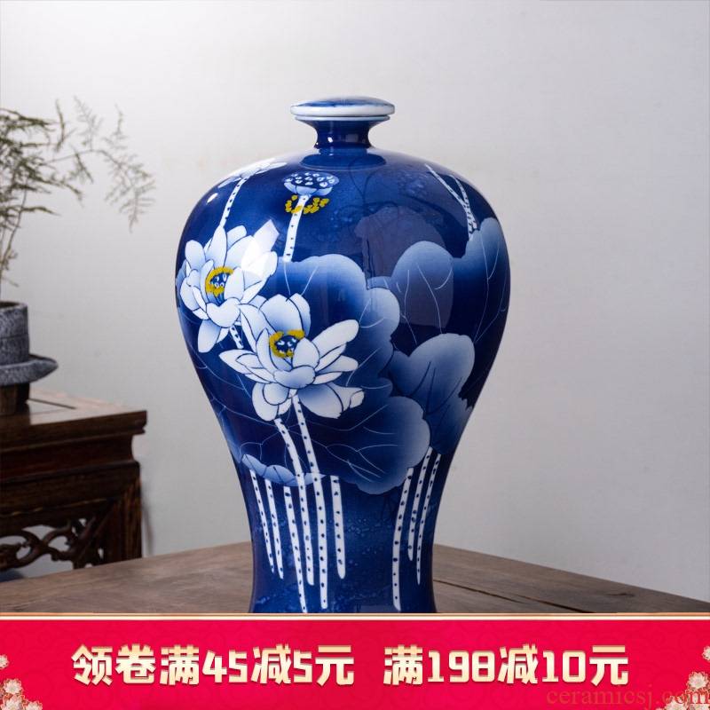 Jingdezhen ceramic bottle is 15 kg pack home empty jar sealing hand - made porcelain altar wine pot liquor jugs