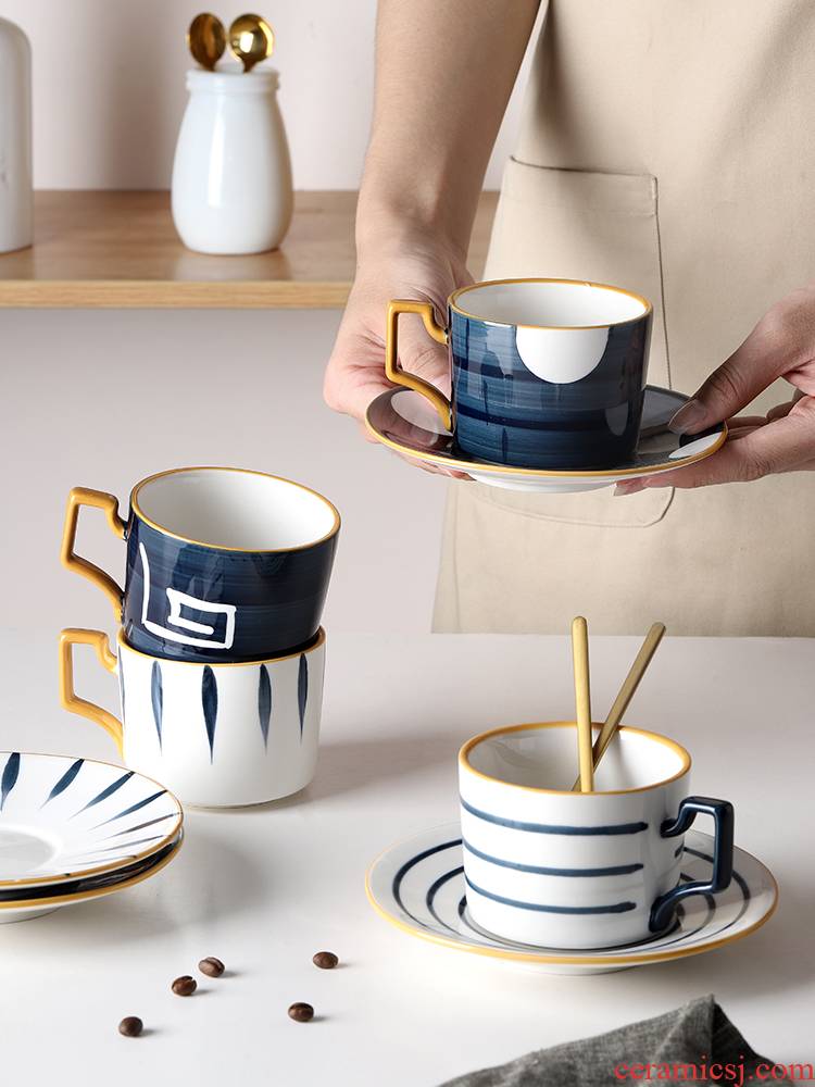 Bincoo coffee cups and saucers Japanese light key-2 luxury hand - made ceramic combination suit move trend keller cup
