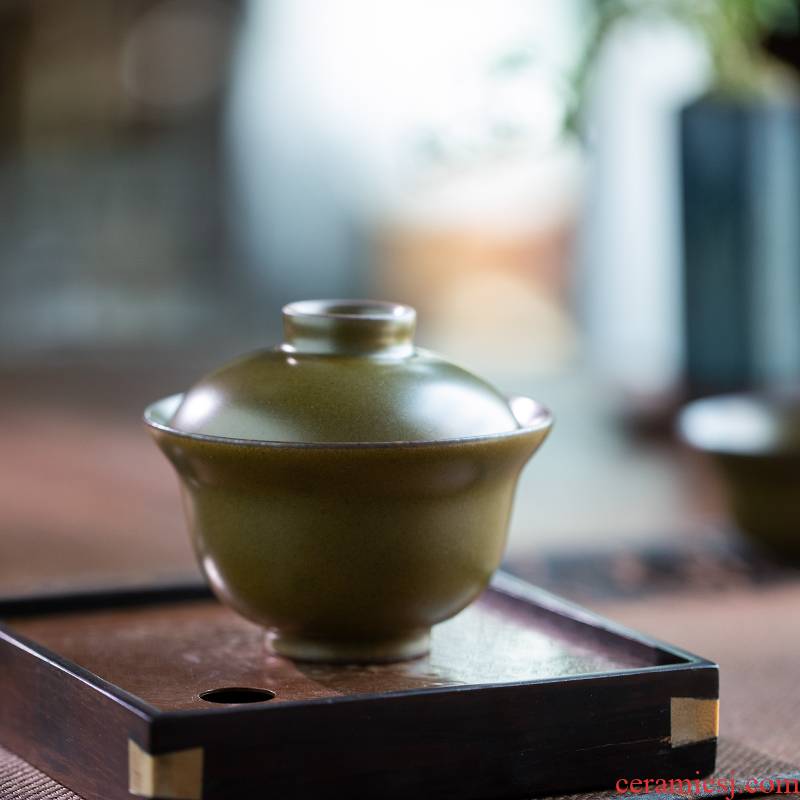 Jingdezhen checking tea at the end of the second to count a single bowl tureen tea bowl of high - end kung fu tea set