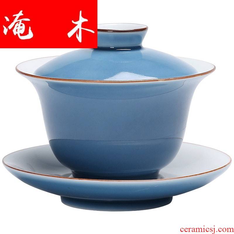 Submerged wood ji blue purple expressions using only three tureen ceramic thin foetus kung fu tea tea bowl cups jingdezhen manually