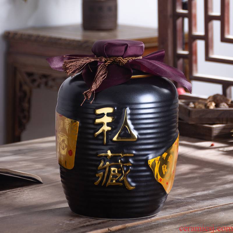 Jingdezhen ceramic bottle archaize little bottle 1 catty 2 jins 5 jins of 10 jins to liquor bottles of household ceramic seal pot
