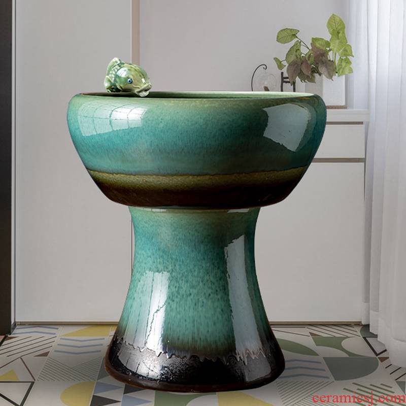 Humidifier fish basin of jingdezhen ceramic home furnishing articles added oxygen cylinder tortoise water fountain large - sized tank sitting room