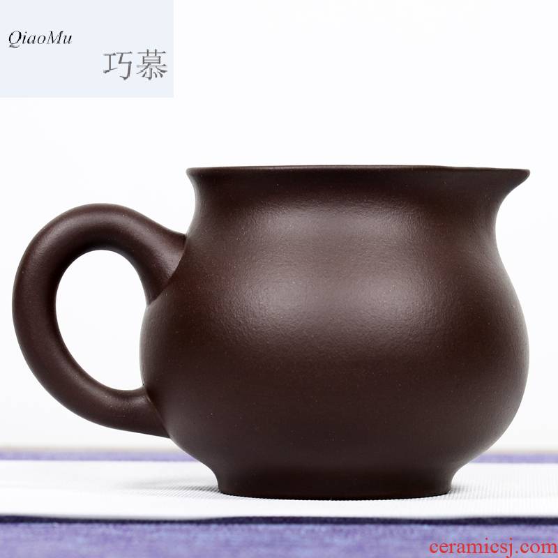 Qiao mu QD [] yixing it accessories kung fu tea cups undressed ore purple clay tea fair large cup of milk cup by hand