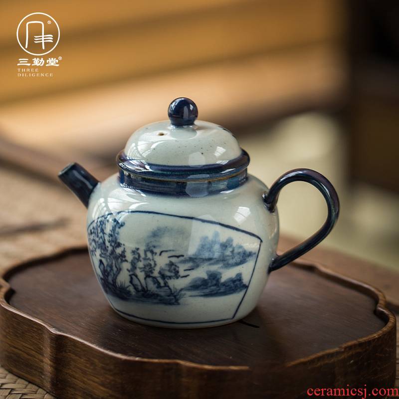 The three regular clay pot of profiteering household single pot of jingdezhen ceramic teapot tea teapot S22014