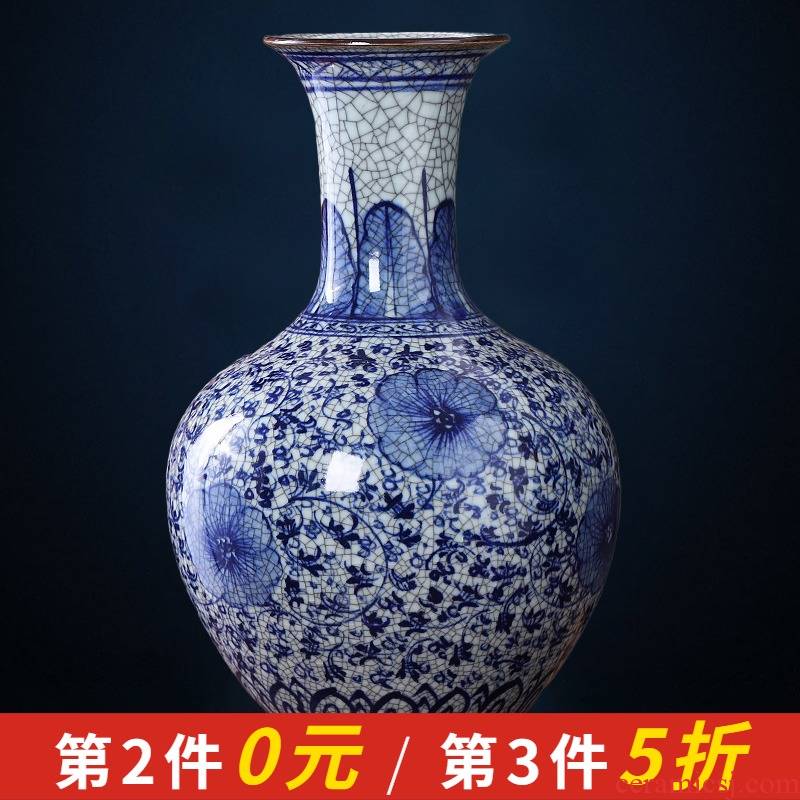 Jingdezhen blue and white porcelain up chinaware archaize vase Chinese style household act the role ofing is tasted sitting room adornment is placed large