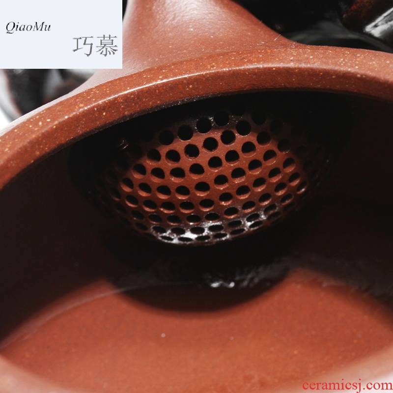 Qiao mu HM it yixing all hand undressed ore purple clay teapot bian xi shi sand pot of dragon 's blood drawing edition teapot