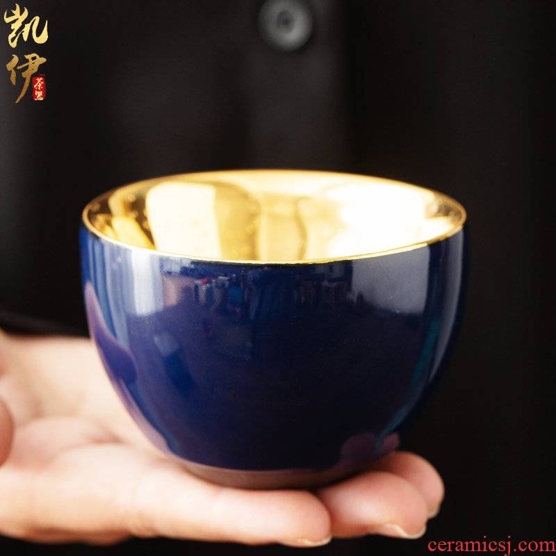 Fine gold gold cup cup cup master cup kung fu tea cups tire iron ceramic sample tea cup jinzhan cup high - grade tea cup