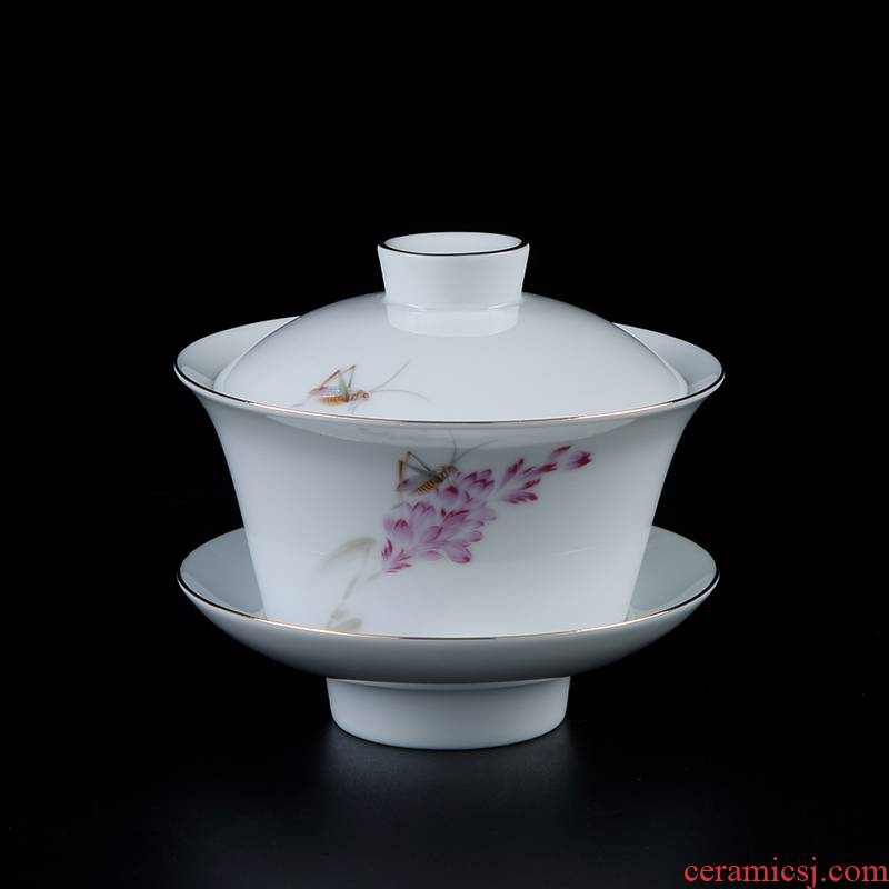 White porcelain only three tureen individual not hot thin foetus jingdezhen ceramic cups kung fu tea bowl fuels the tea set