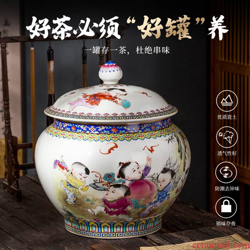 Jingdezhen ceramic prolong life caddy fixings copy yong zheng famille rose storage tank seal with cover Chinese style furnishing articles