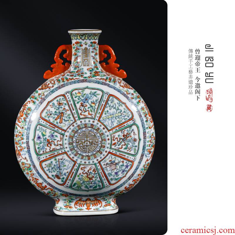 Jingdezhen ceramic see colour porcelain dou archaize sweet on bottles of Chinese style living room porch antique decoration and furnishing articles