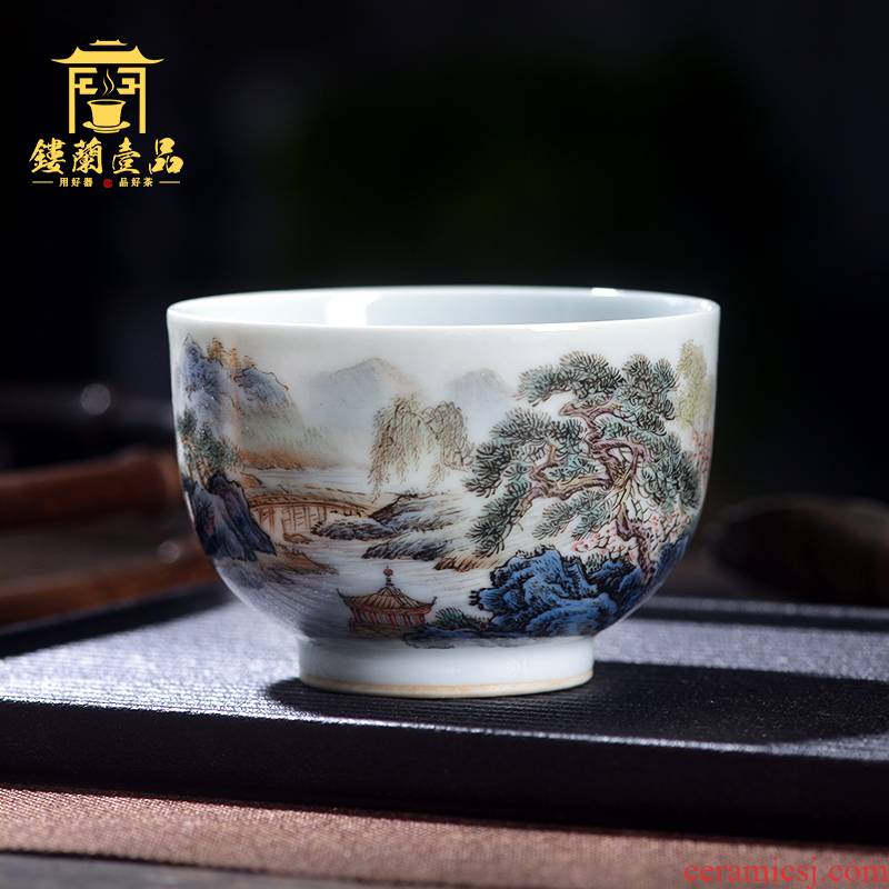 Jingdezhen ceramic all hand - made pastel khe sanh cloud masters cup from the personal single cup sample tea cup tea cups