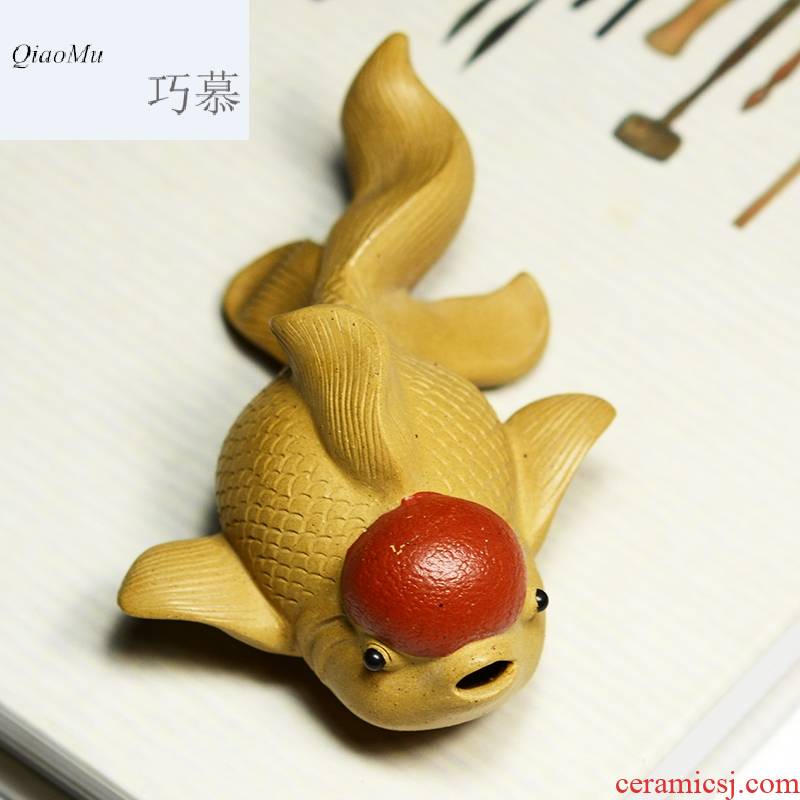 Qiao mu QD tea pet furnishing articles, lovely goldfish every year more than play much luck, purple sand tea sets tea accessories its