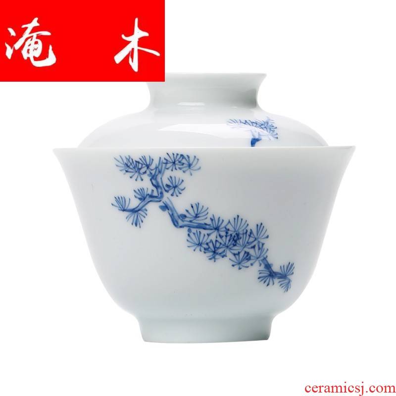 Submerged wood only three tureen jingdezhen porcelain tea bowl hand them thin body Japanese household porcelain of hand - made