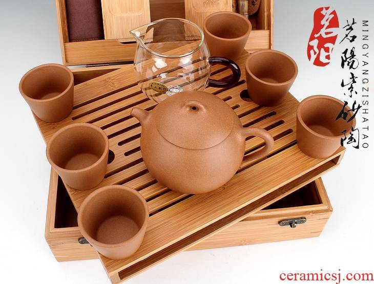Qiao mu MY yixing it all hand pot of a complete set of high - grade household portable kung fu tea car travel