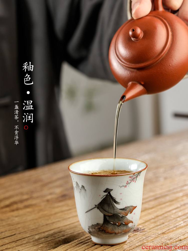 Jingdezhen your up hand - made master cup single cup tea sample tea cup only pure manual ceramic kung fu tea cups