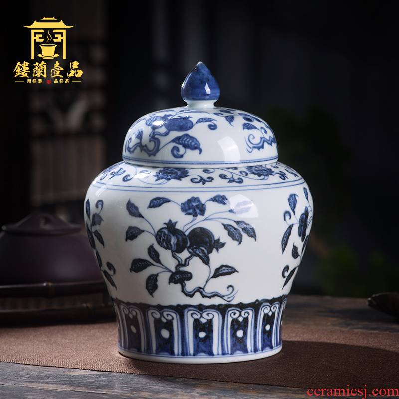 Jingdezhen ceramic all hand - made maintain a fold branch fruit grain of tea canister to storage tanks with cover seal pot furnishing articles