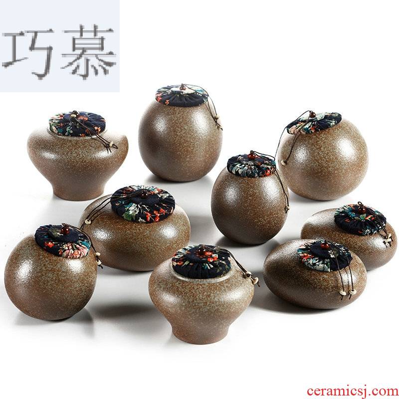 Qiao mu ceramic mini coarse pottery caddy fixings travel tea set ceramic POTS awake size seal pot lawsuits