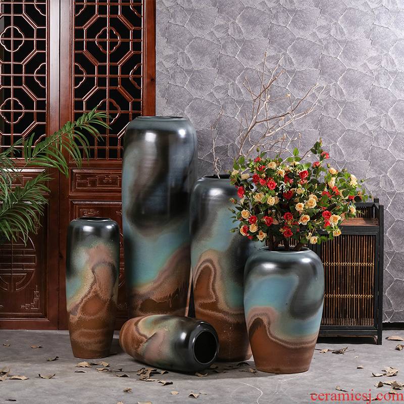 New Chinese style ceramic zen ground vase b&b hotel decorate the sitting room porch TV ark, dry flower arranging flowers is placed
