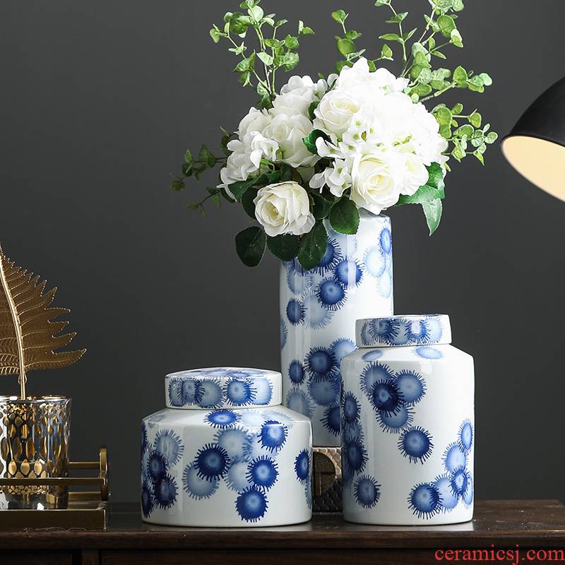 Rain tong Bohemian ceramic pot put vase jingdezhen ceramic household ceramic vase furnishing articles furnishing articles