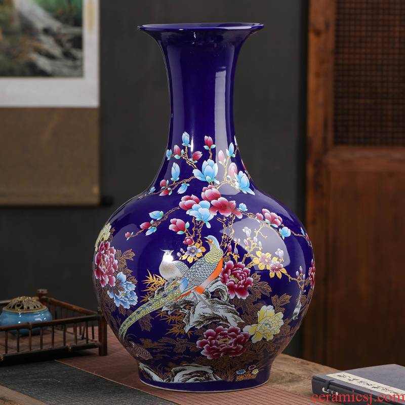 Jingdezhen large ceramic vase landing furnishing articles furnishing articles of handicraft ornament antique Chinese style household porch