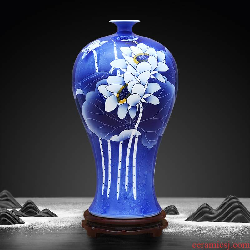 Blue and white spilt choi mei bottle to industry