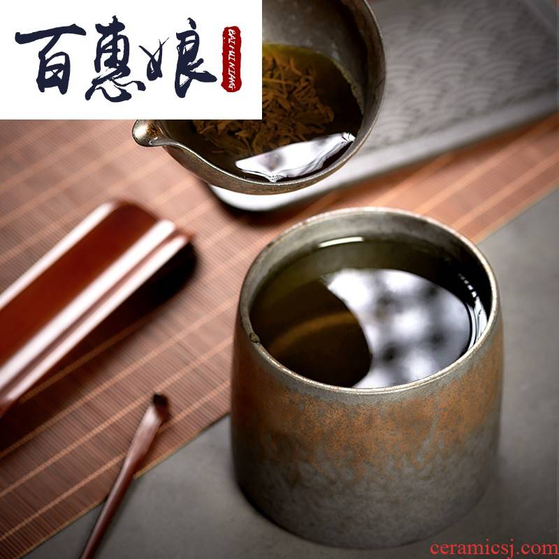 In hot (niang gold cylinder large zen tea water, after the wash your variable creative writing brush washer ceramic cup tea accessories