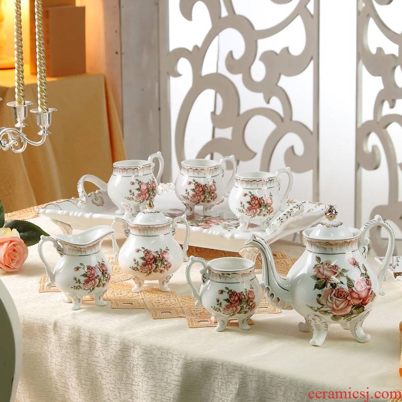 Qiao mu ceramic coffee set box European tea sets English afternoon tea tea teapot teacup coffee cup
