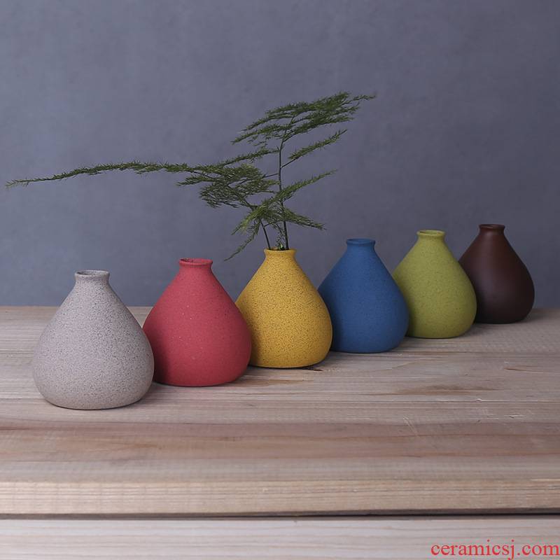 Vases, ceramic creative household small sitting room adornment handicraft furnishing articles colorful vase container