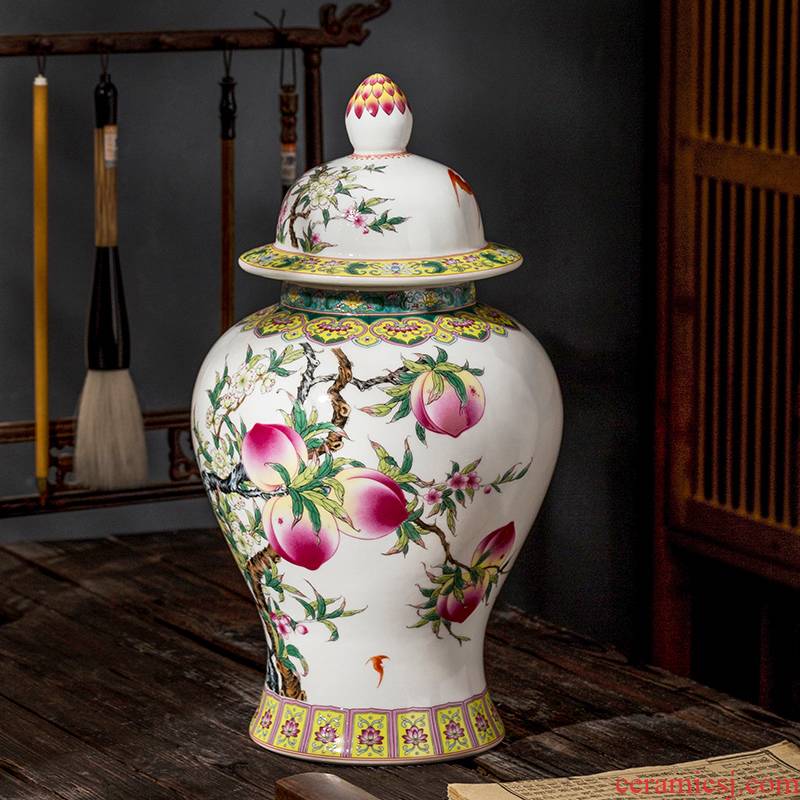 Jingdezhen ceramic can live long and proper general antique vases, antique Chinese style household study office furnishing articles