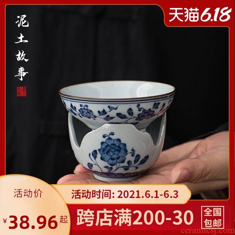 Blue and white tea) exchanger with the ceramics filter separator creative kung fu tea accessories make tea tea strainer