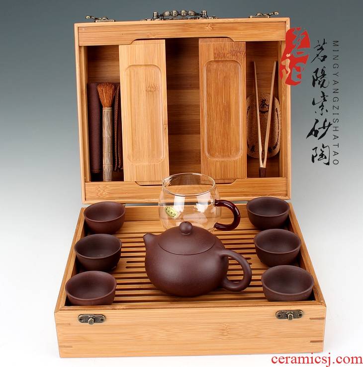Qiao mu MY it suit yixing pure manual xi shi teapot the home of a complete set of on - board, portable kunfu tea